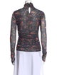 Cinq à Sept Floral Print Turtleneck Blouse