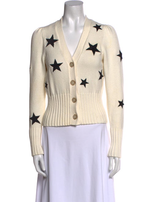 Cinq à Sept Graphic Print V-Neck Sweater