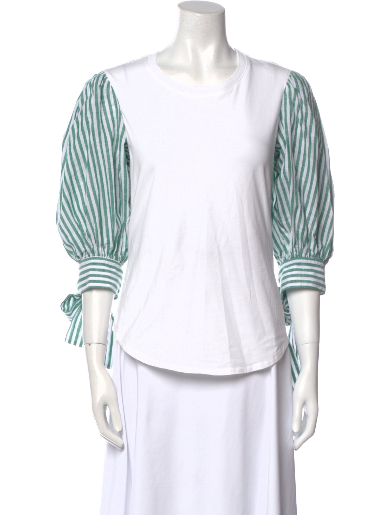 Cinq à Sept Striped Scoop Neck T-Shirt