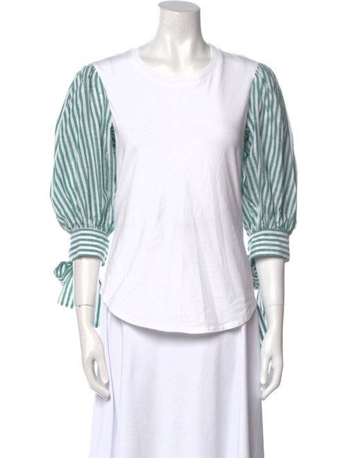 Cinq à Sept Striped Scoop Neck T-Shirt