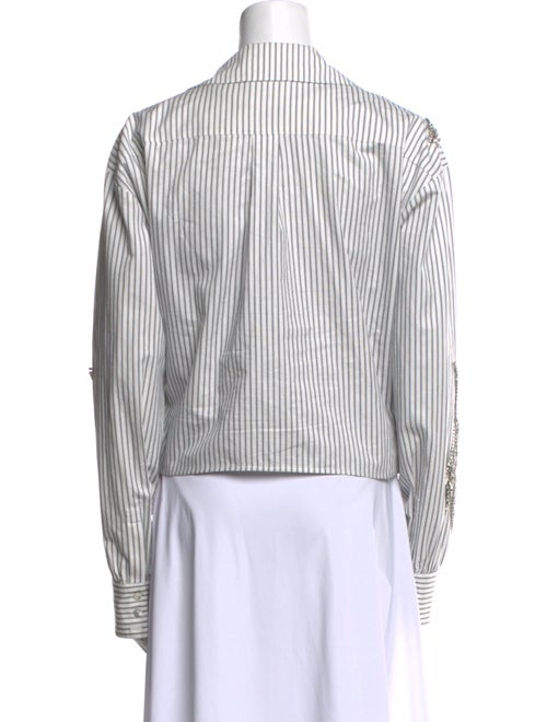 Cinq à Sept Striped Long Sleeve Button-Up Top