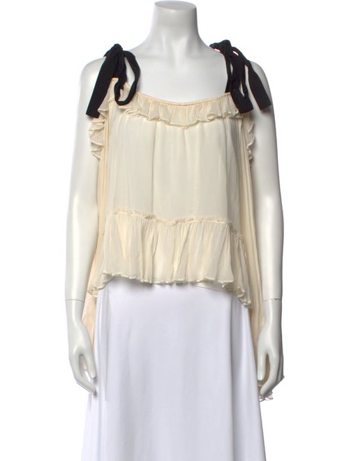 Cinq à Sept Silk Square Neckline Top