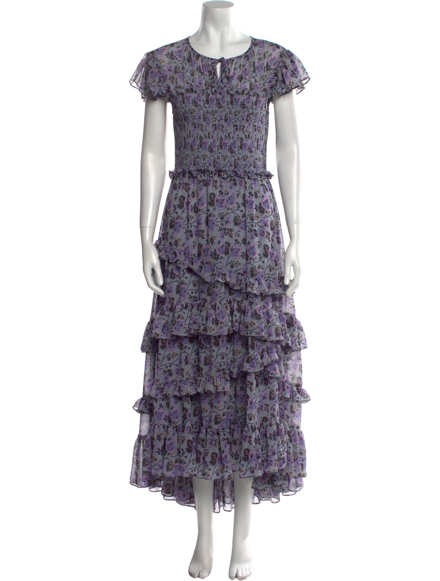 Cinq à Sept Floral Print Long Dress