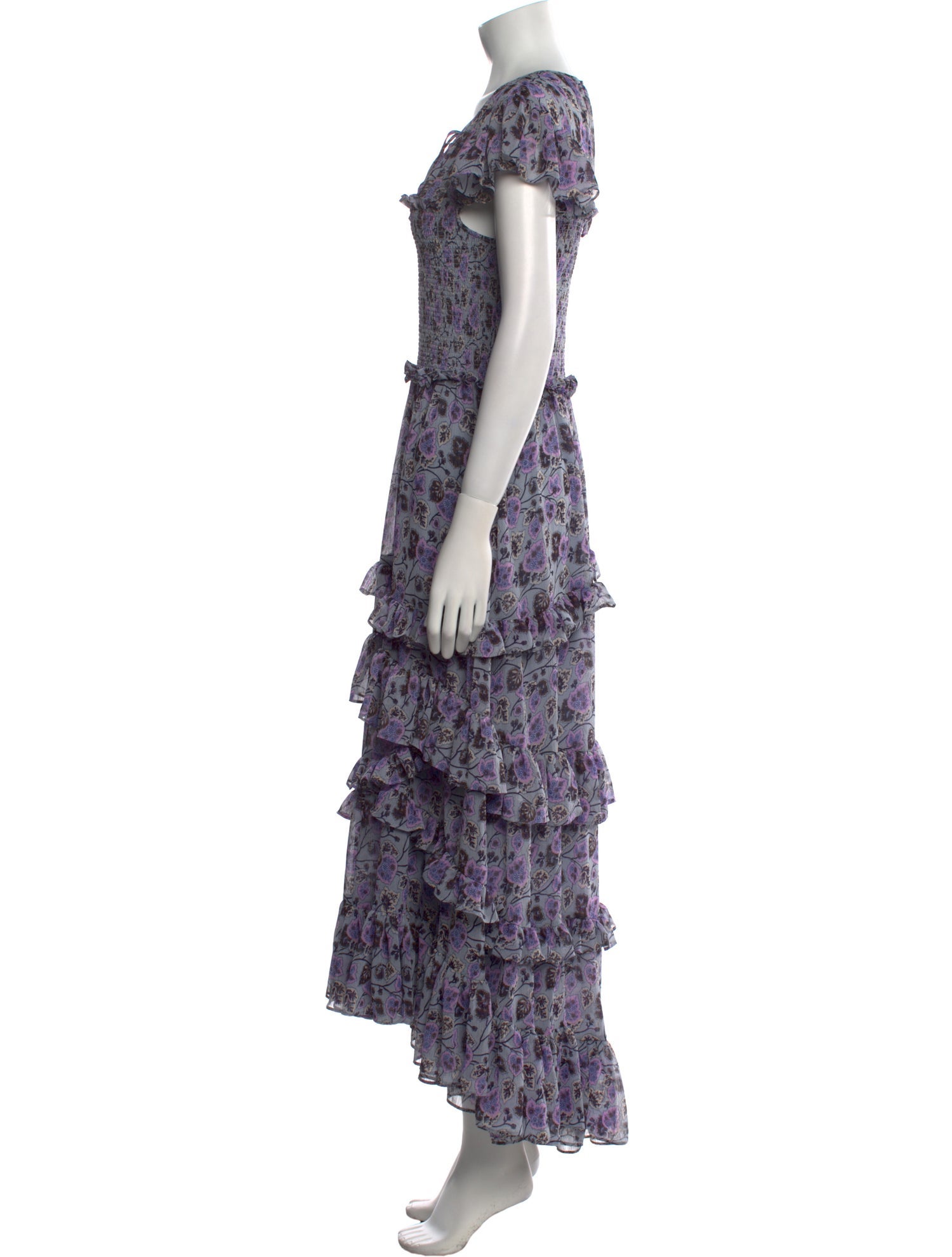 Cinq à Sept Floral Print Long Dress