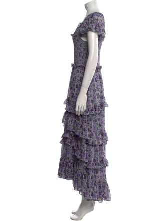 Cinq à Sept Floral Print Long Dress