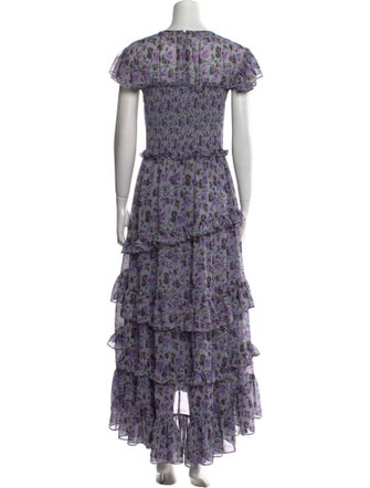 Cinq à Sept Floral Print Long Dress