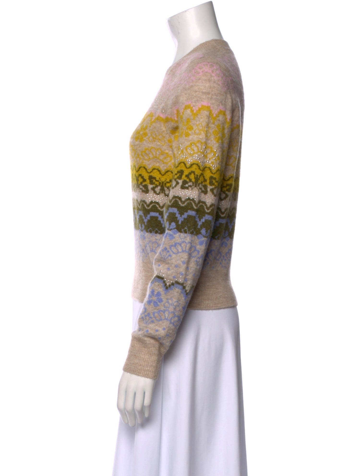 Cinq à Sept Striped Crew Neck Sweater