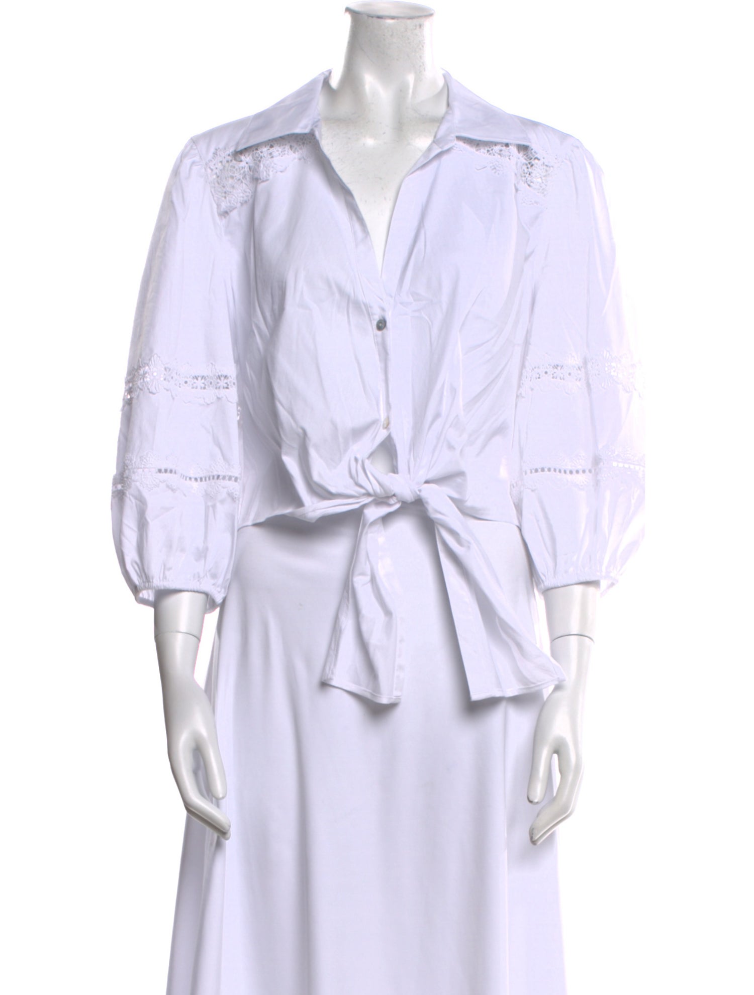 Cinq à Sept V-Neck Three-Quarter Sleeve Blouse