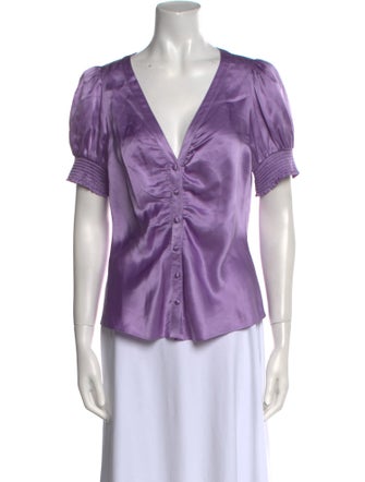 Cinq à Sept Silk V-Neck Blouse