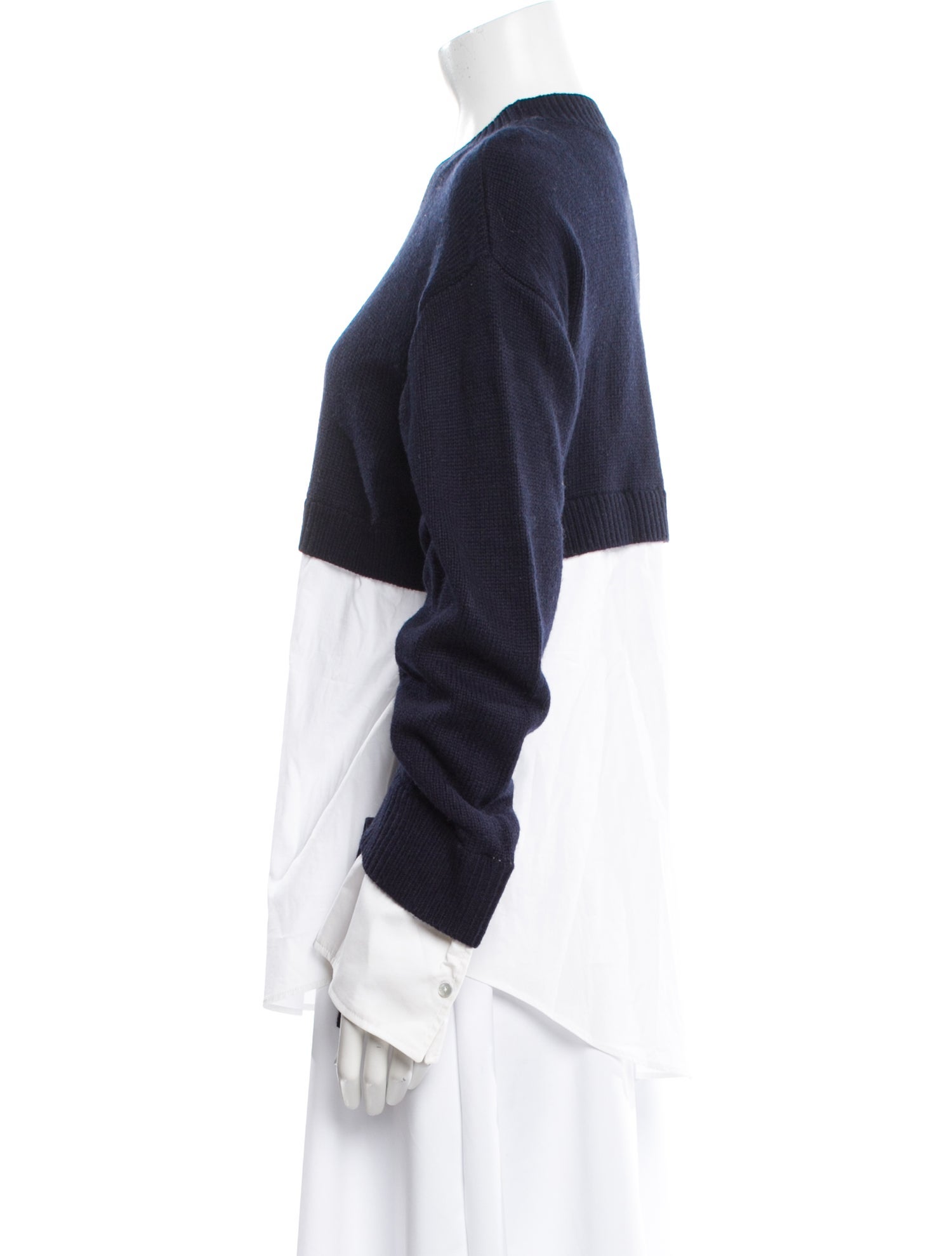 Cinq à Sept Crew Neck Long Sleeve Button-Up Top