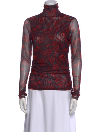 Cinq à Sept Printed Turtleneck Top