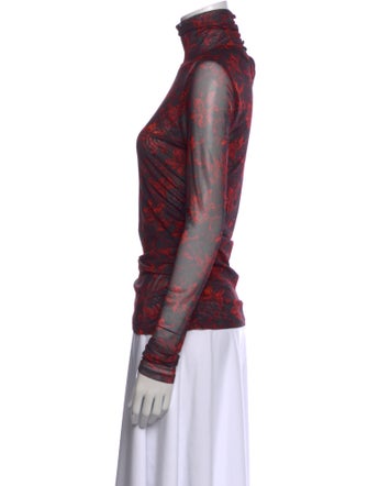 Cinq à Sept Printed Turtleneck Top