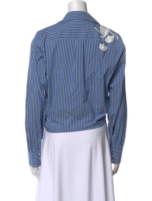 Cinq à Sept Striped Long Sleeve Button-Up Top