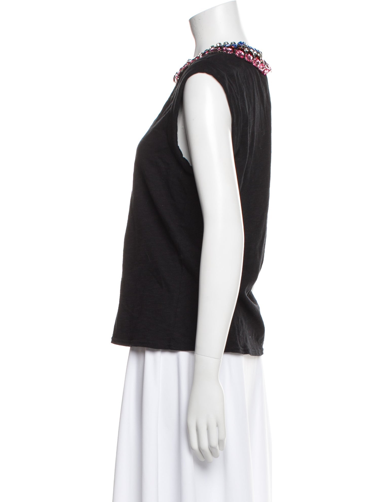 Cinq à Sept Bateau Neckline Sleeveless Top