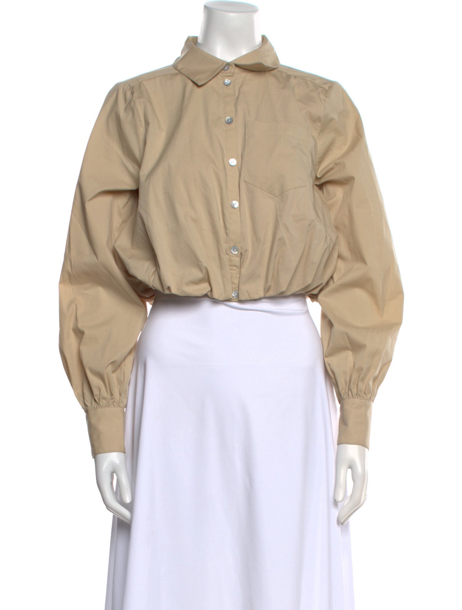 Cinq à Sept Mock Neck Long Sleeve Crop Top