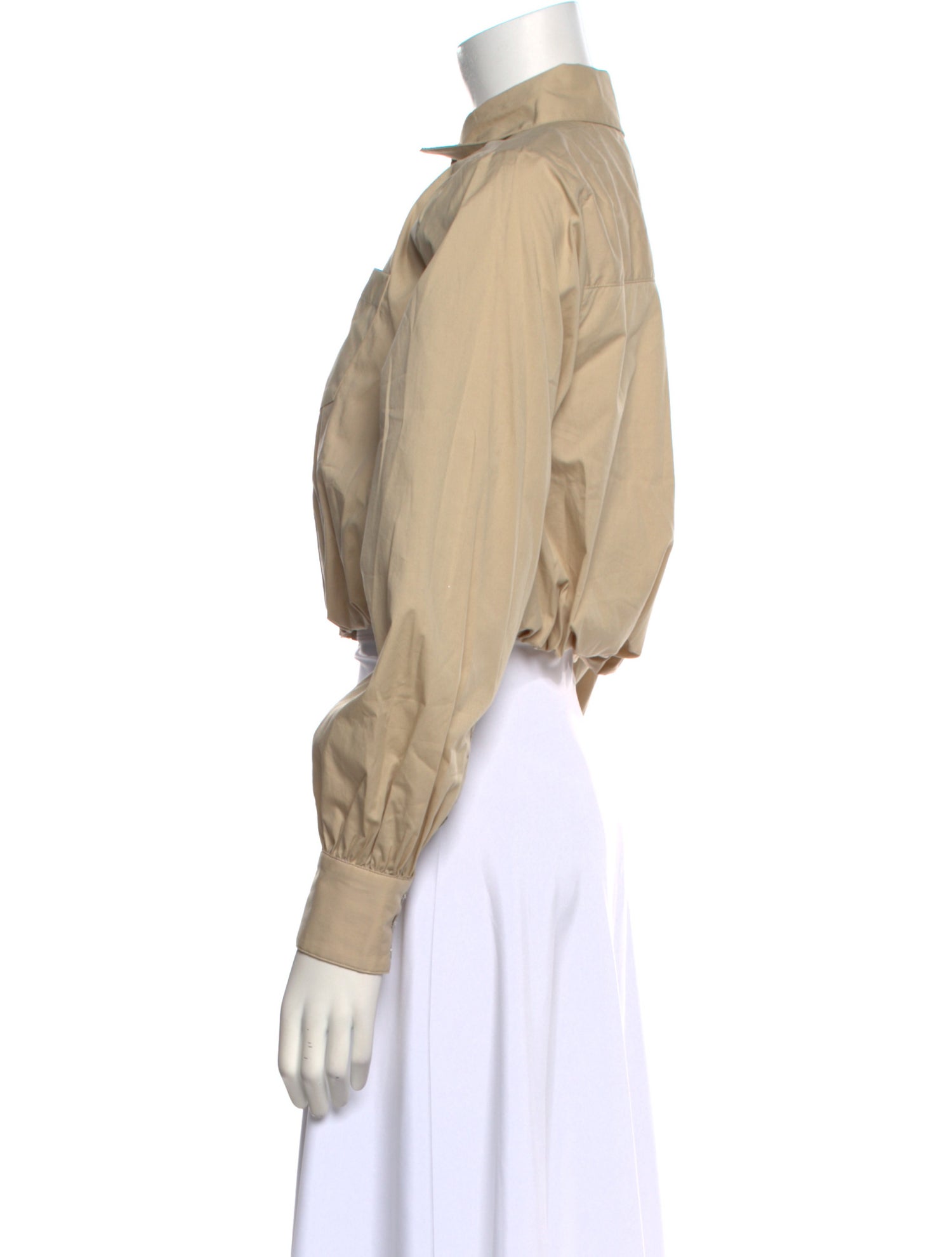 Cinq à Sept Mock Neck Long Sleeve Crop Top