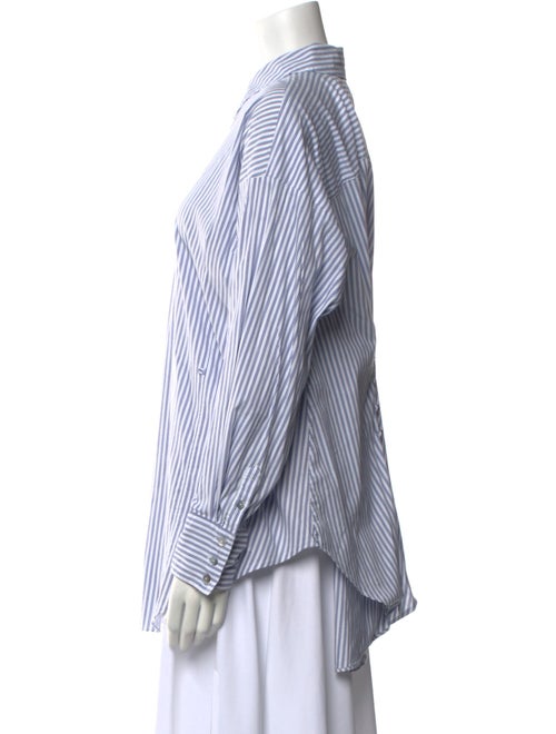 Cinq à Sept Striped Long Sleeve Button-Up Top