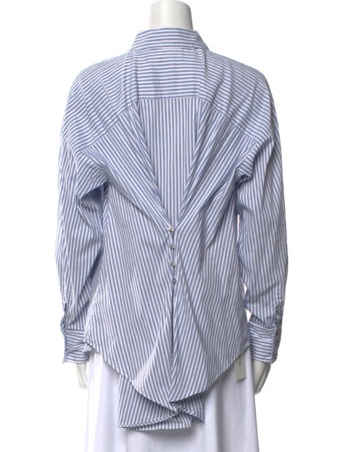Cinq à Sept Striped Long Sleeve Button-Up Top