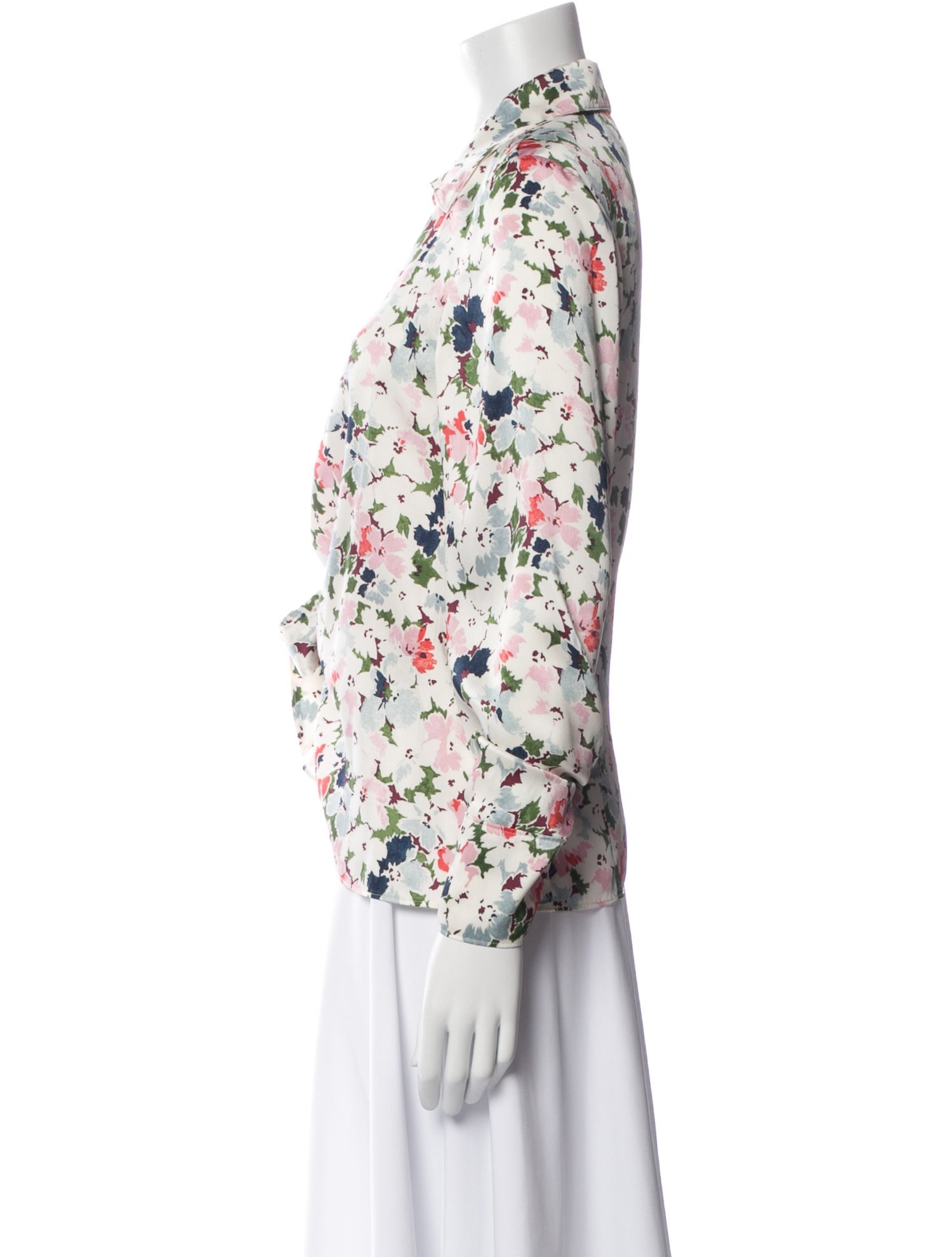 Cinq à Sept Floral Print V-Neck Blouse