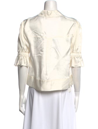 Cinq à Sept Three-Quarter Sleeve Button-Up Top