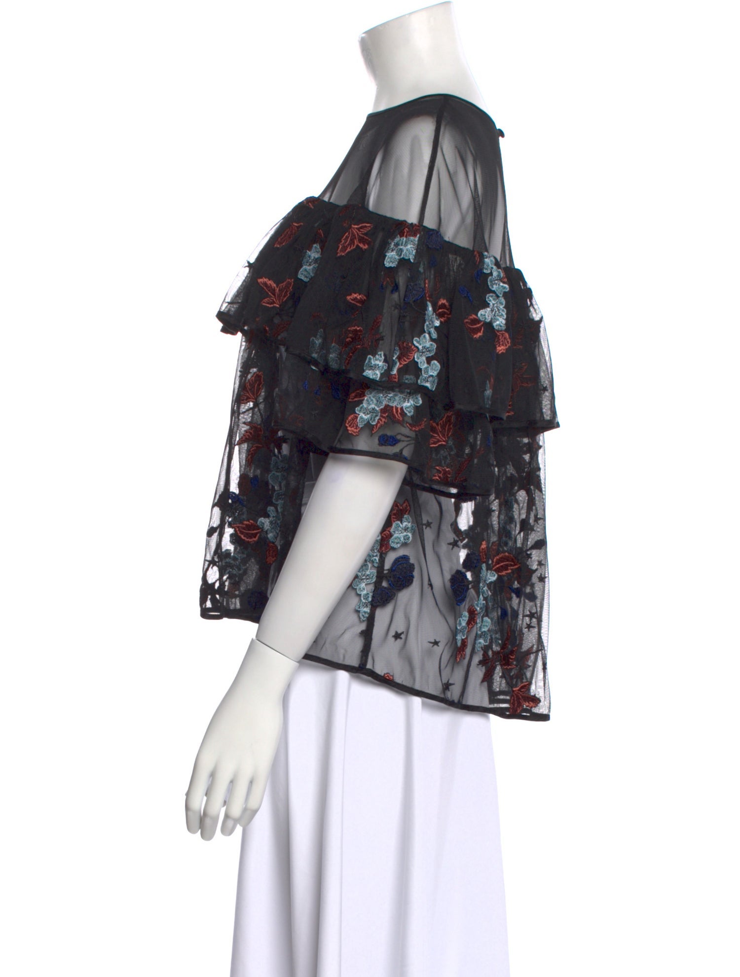 Cinq à Sept Floral Print Off-The-Shoulder Blouse