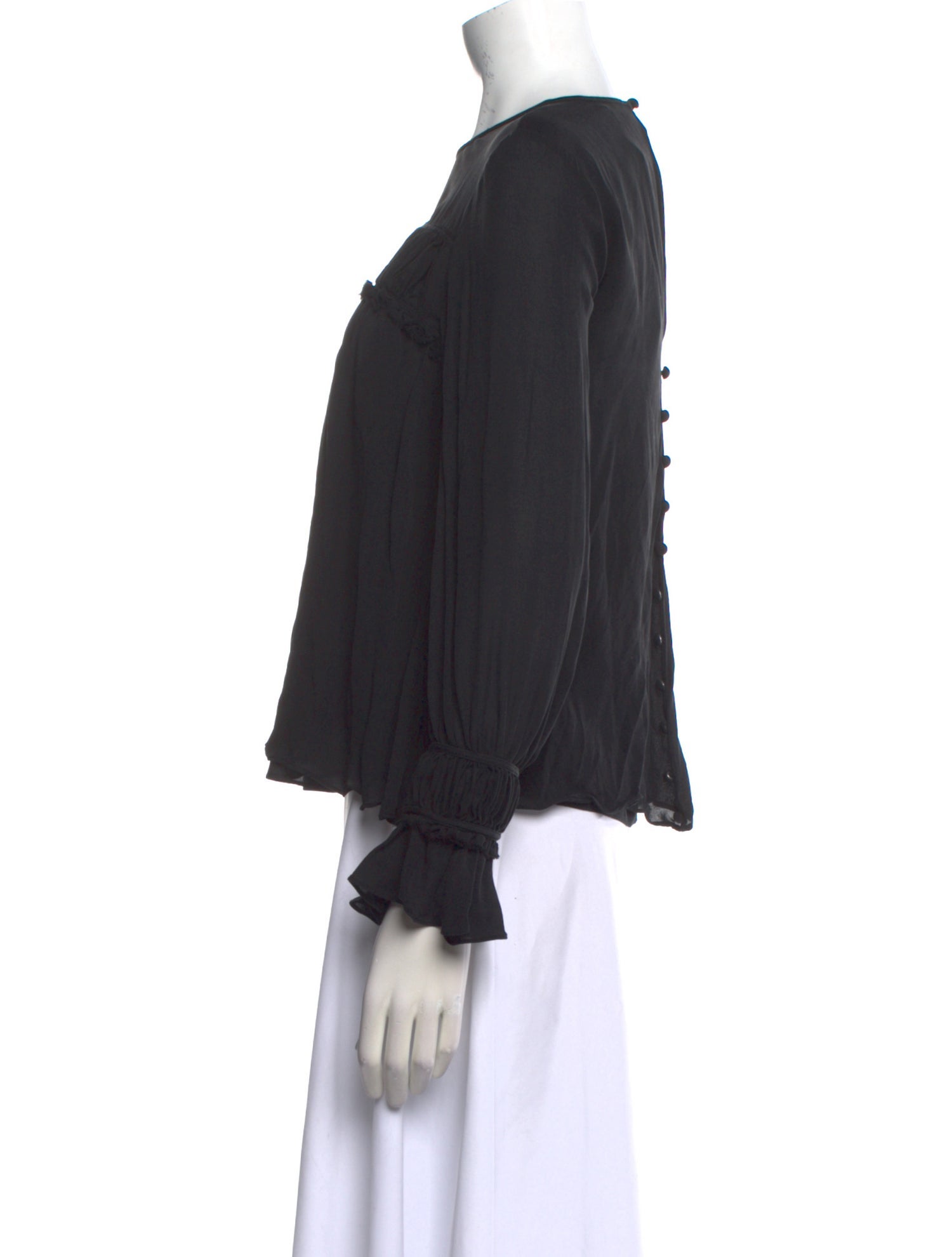 Cinq à Sept Crew Neck Long Sleeve Blouse