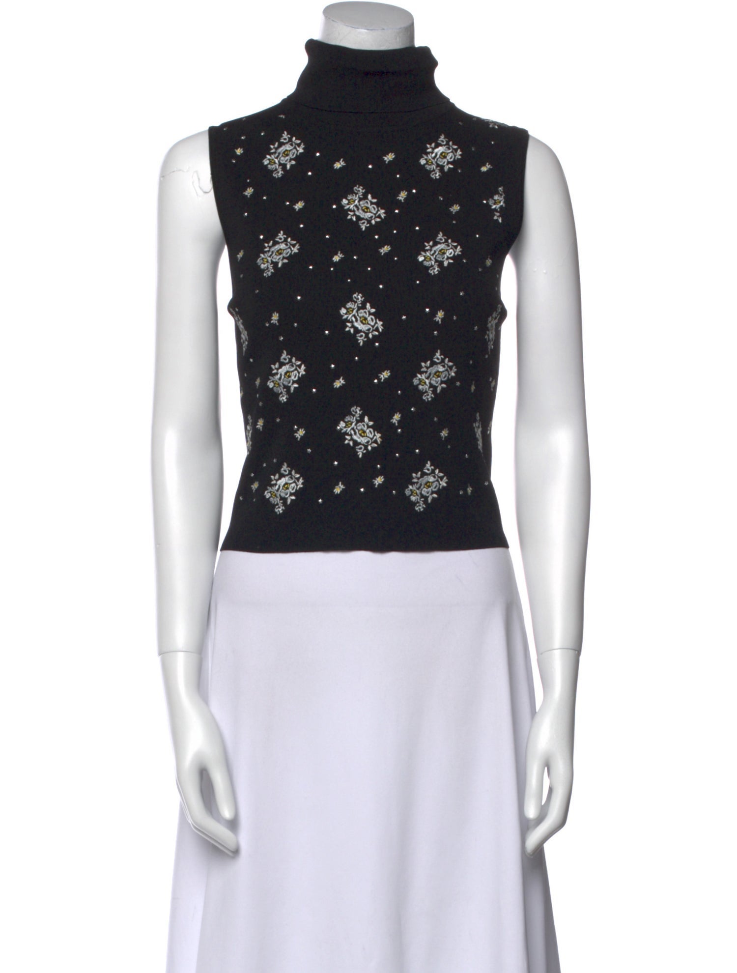 Cinq à Sept Printed Turtleneck Crop Top