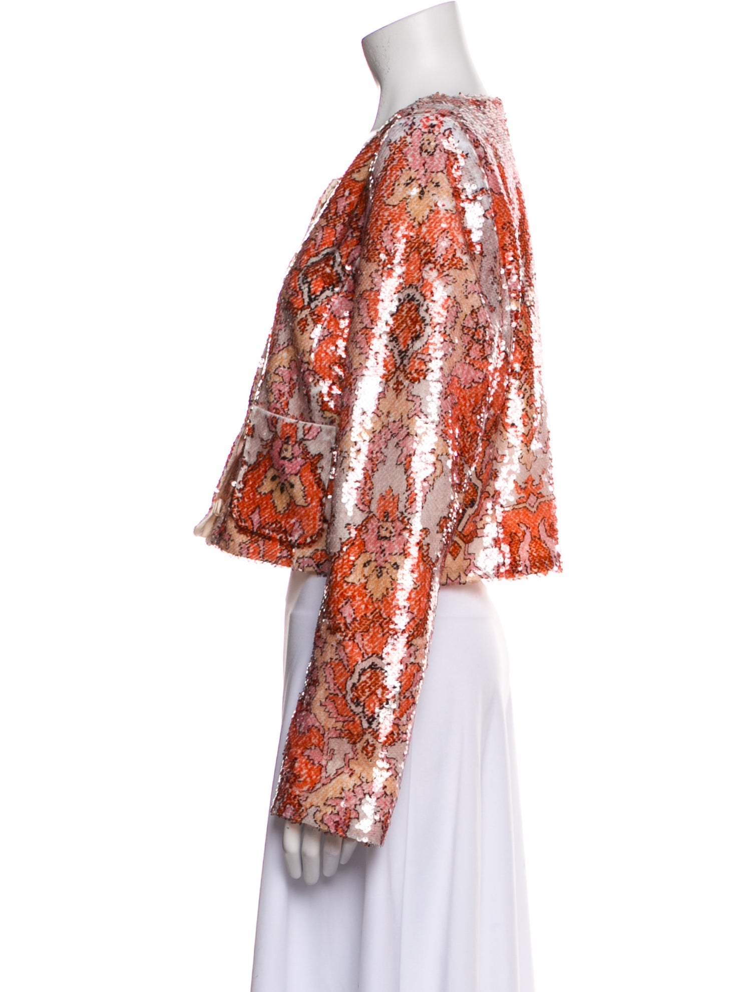 Cinq à Sept Sequin Floral Print Evening Jacket