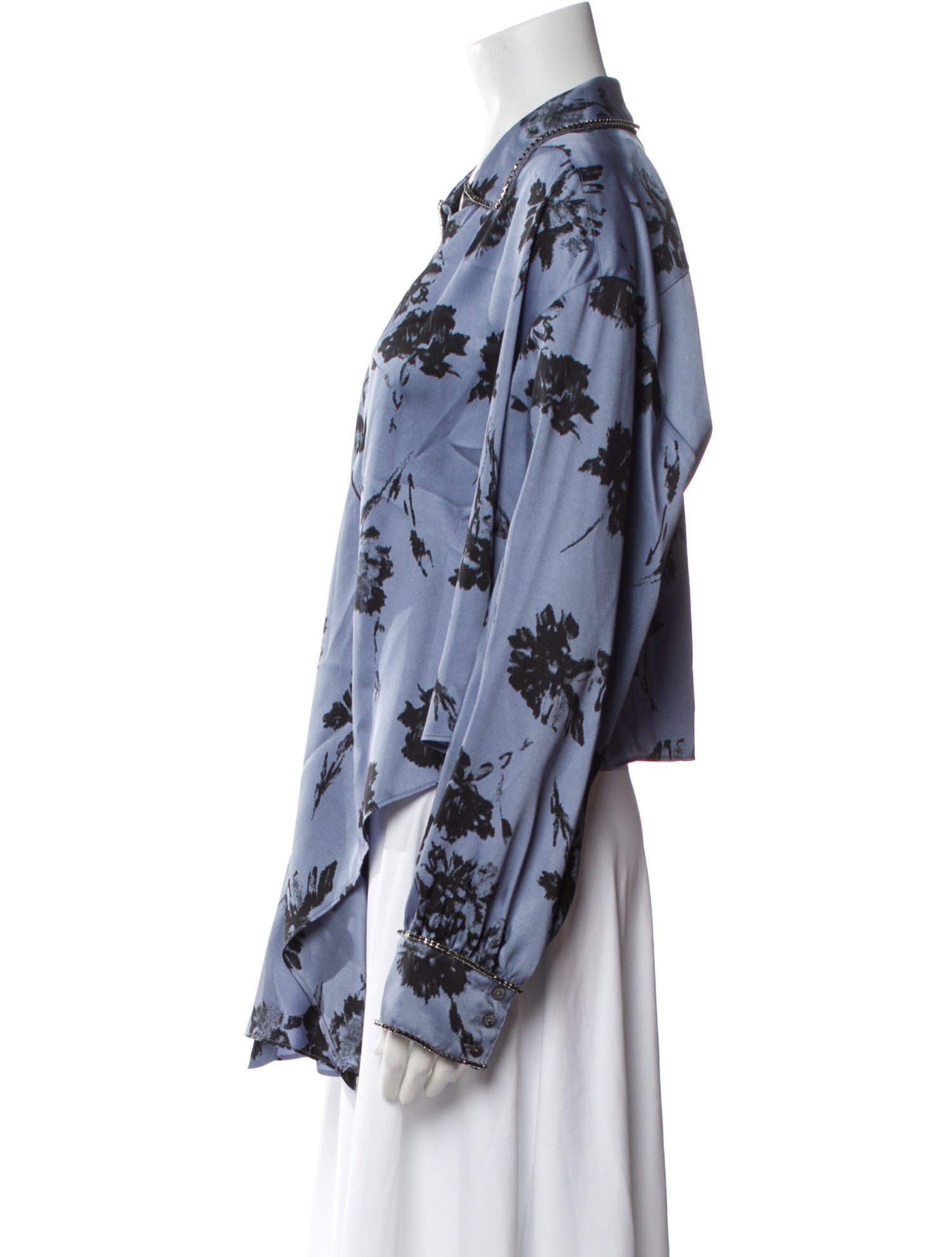 Cinq à Sept Floral Print V-Neck Blouse