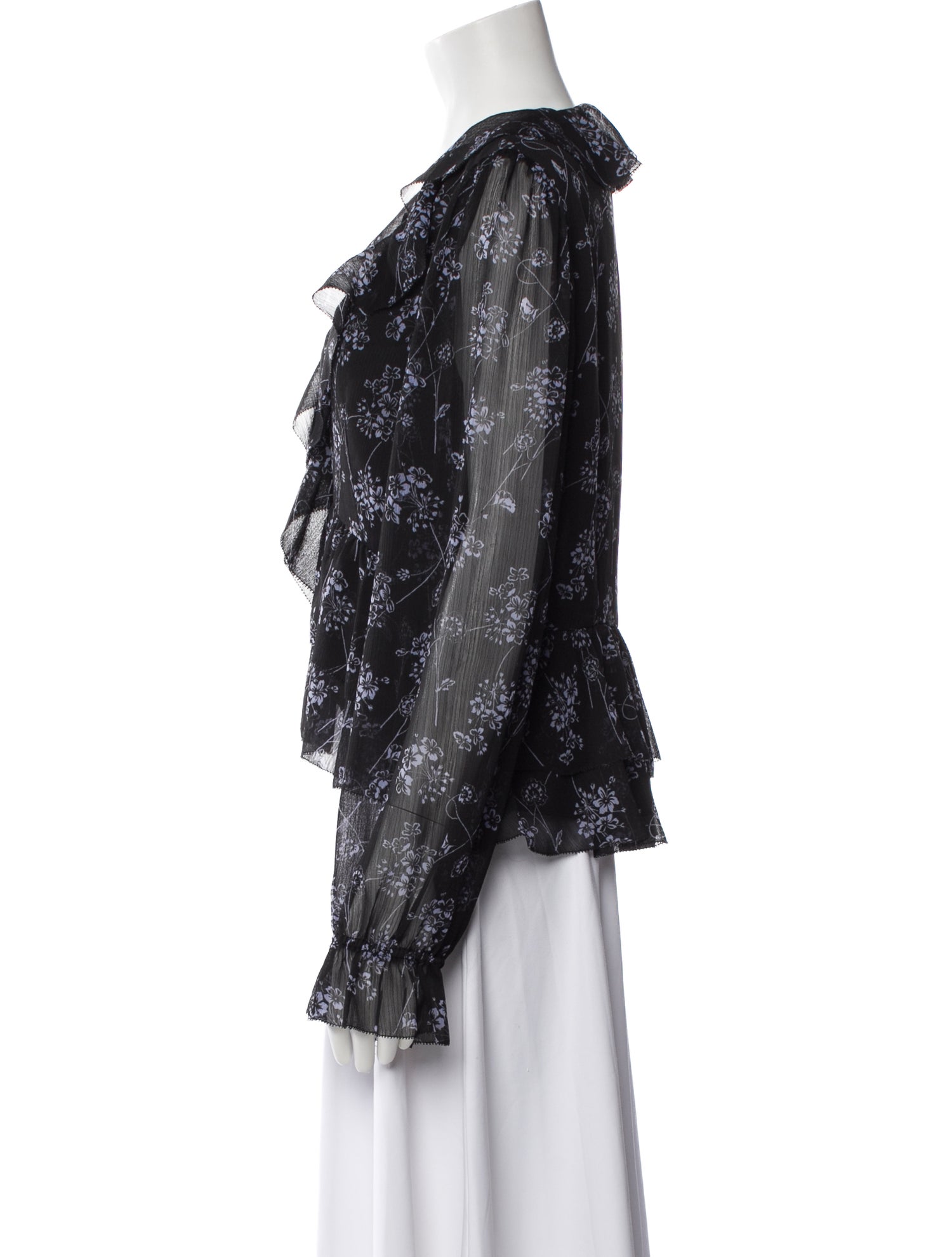 Cinq à Sept Floral Print V-Neck Blouse