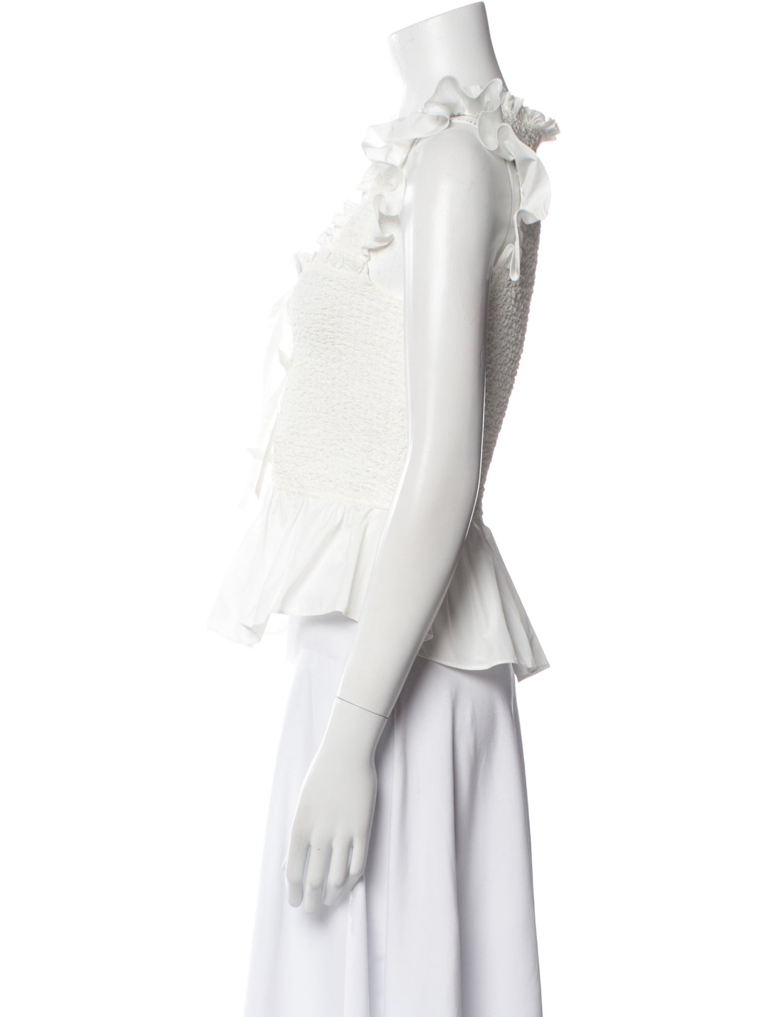 Cinq à Sept Square Neckline Sleeveless Crop Top