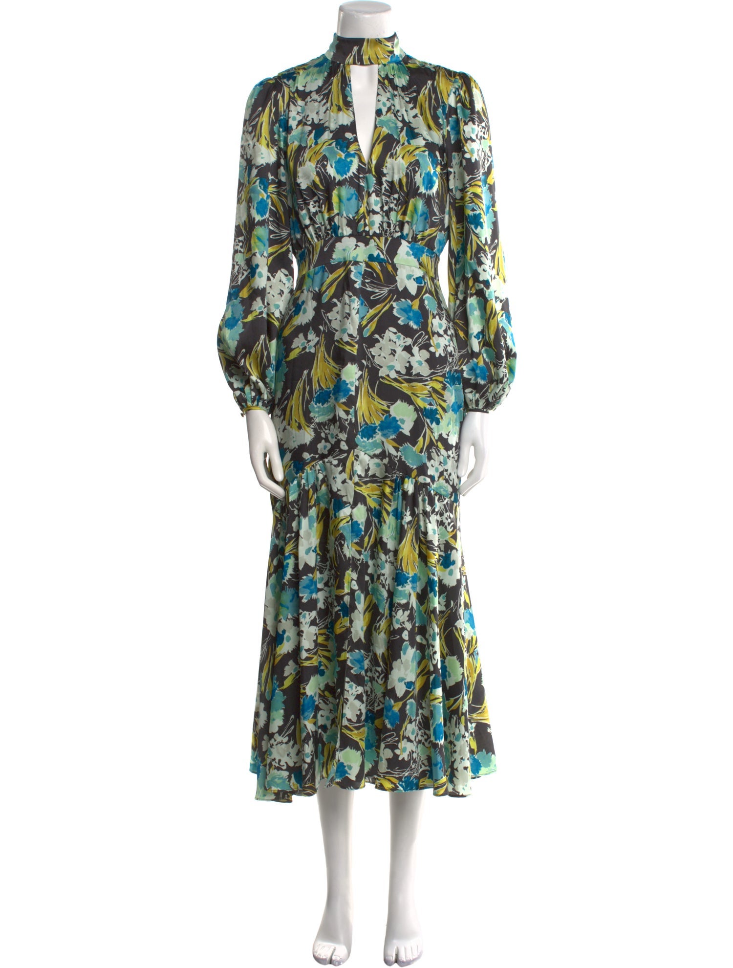 Cinq à Sept Floral Print Long Dress w/ Tags