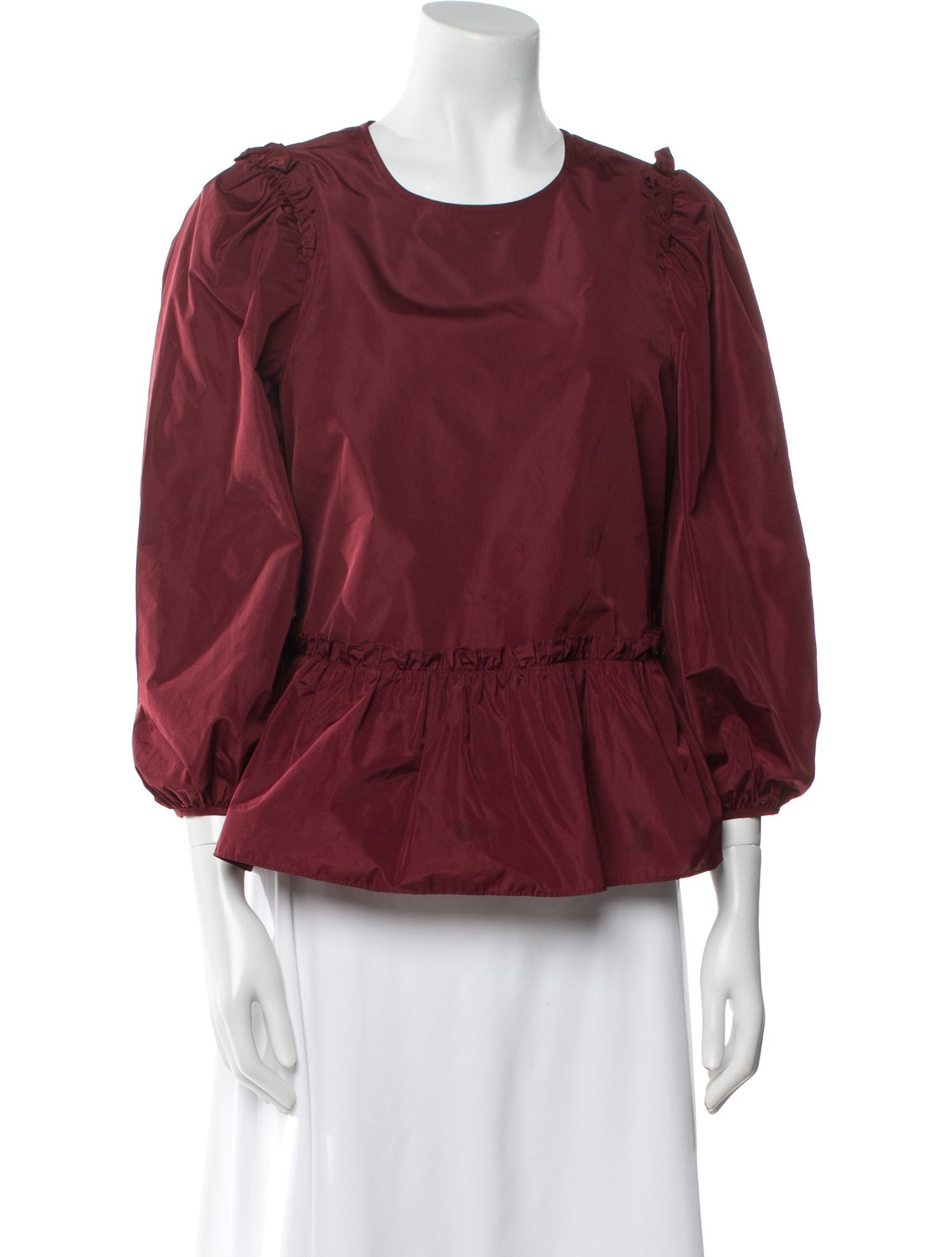 Cinq à Sept Bateau Neckline Three-Quarter Sleeve Blouse