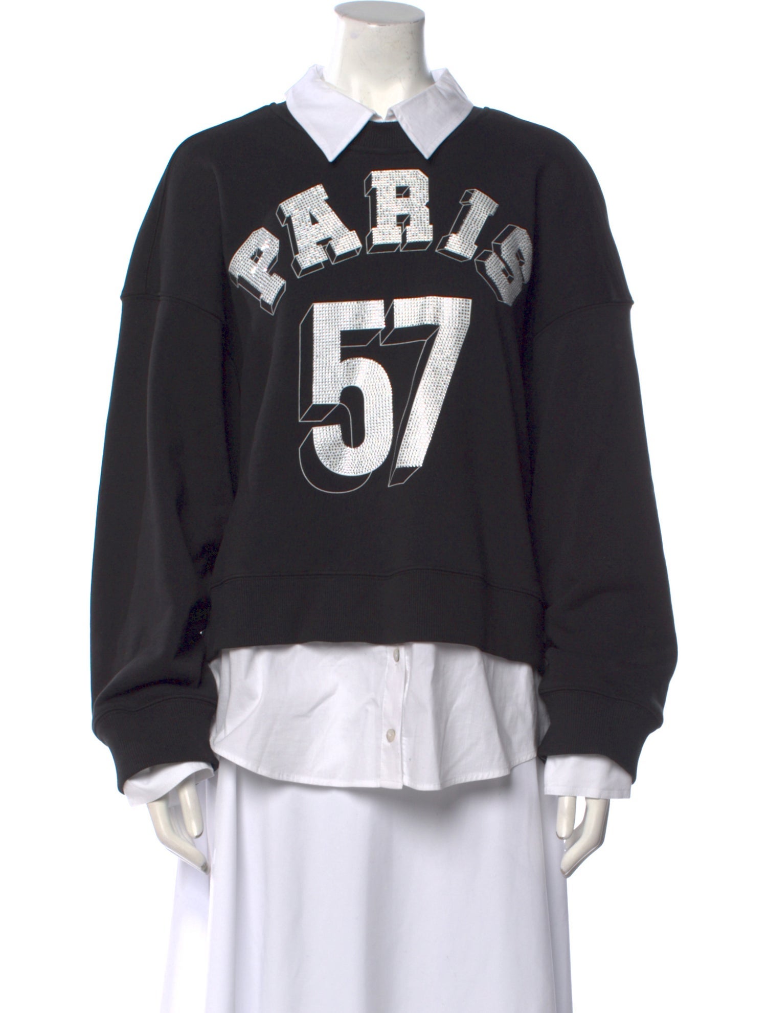 Cinq à Sept Graphic Print Long Sleeve Sweatshirt