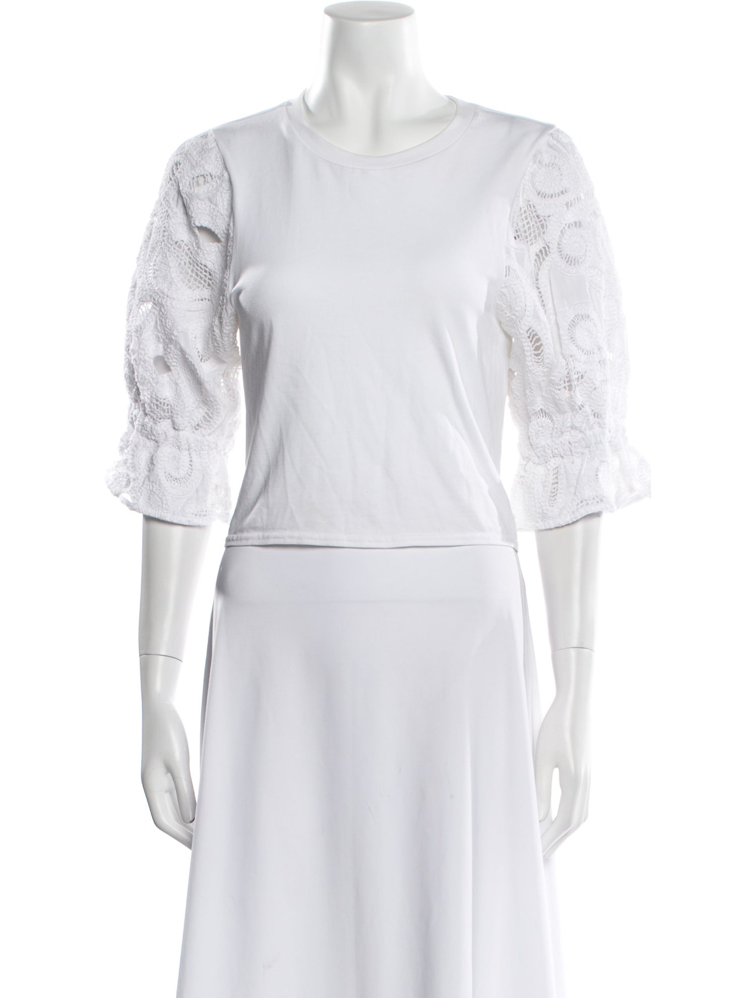 Cinq à Sept Crew Neck Three-Quarter Sleeve T-Shirt