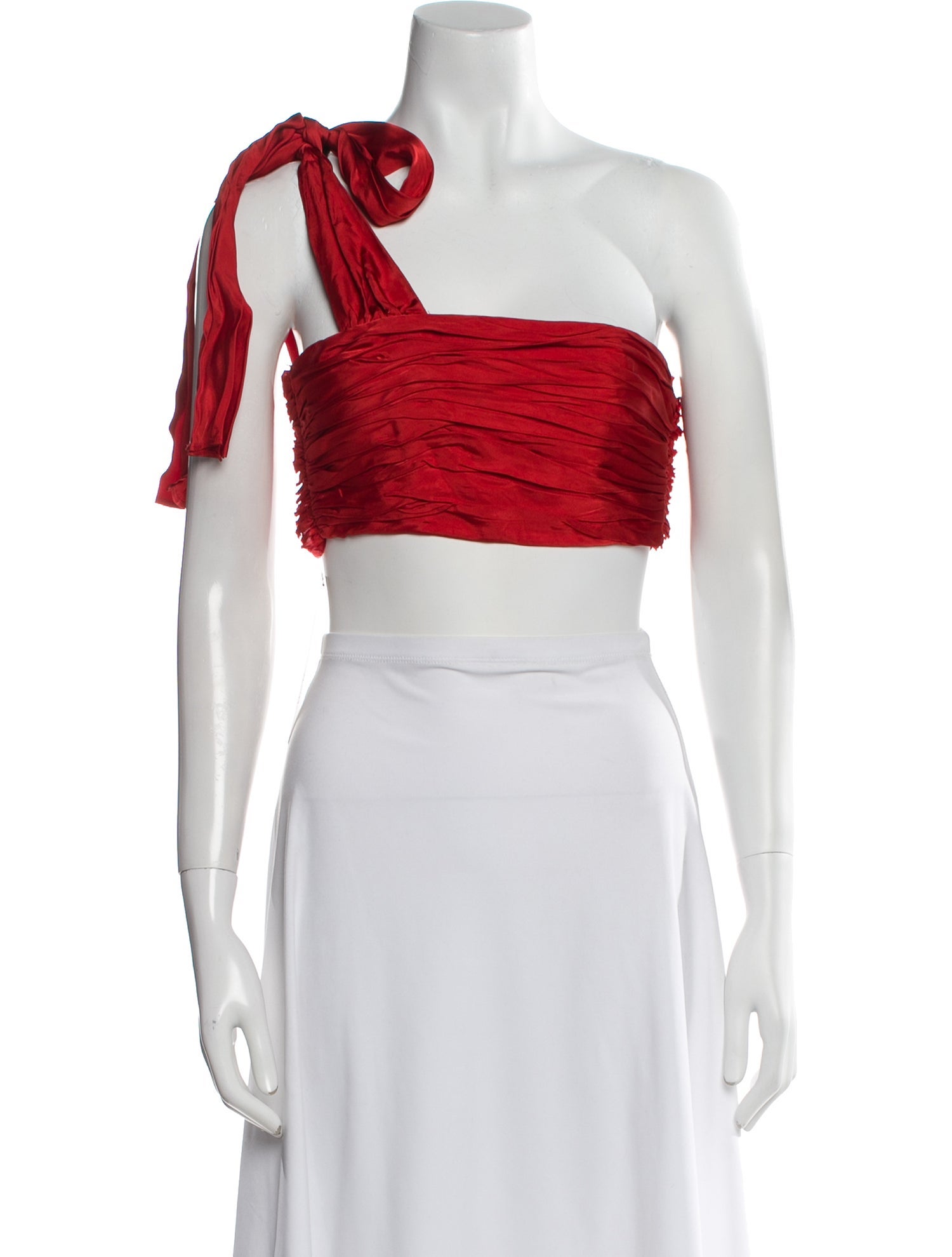 Cinq à Sept One-Shoulder Sleeveless Crop Top