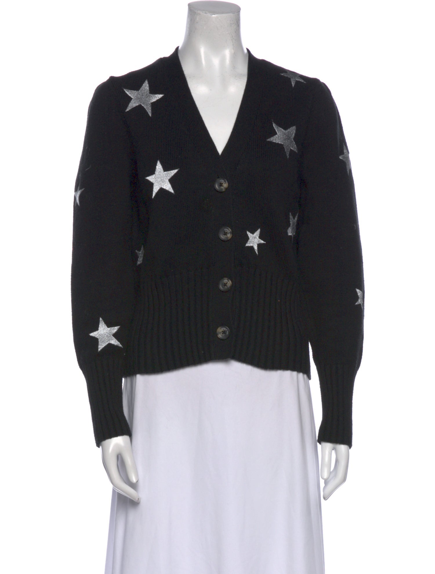 Cinq à Sept Printed V-Neck Sweater