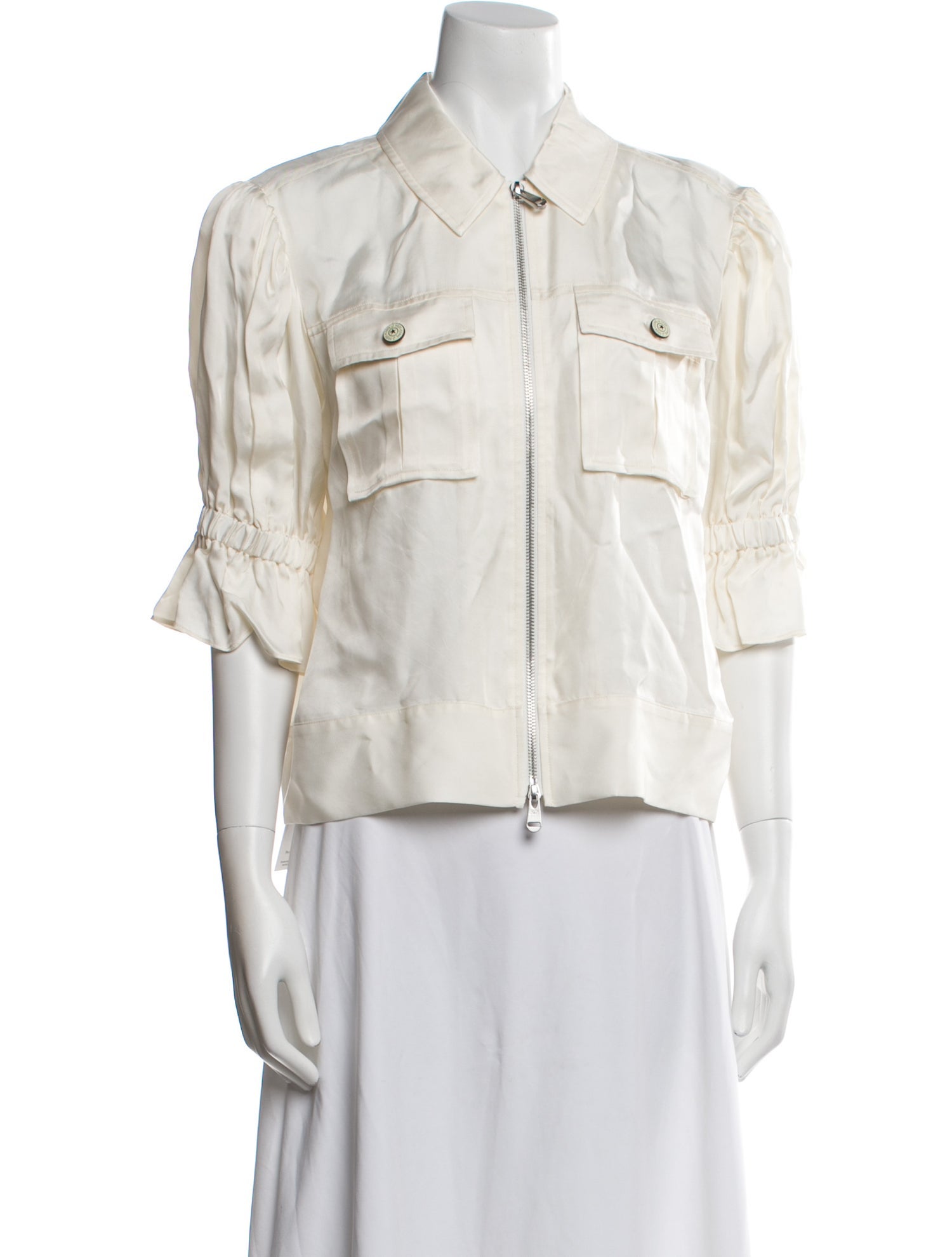 Cinq à Sept Three-Quarter Sleeve Button-Up Top