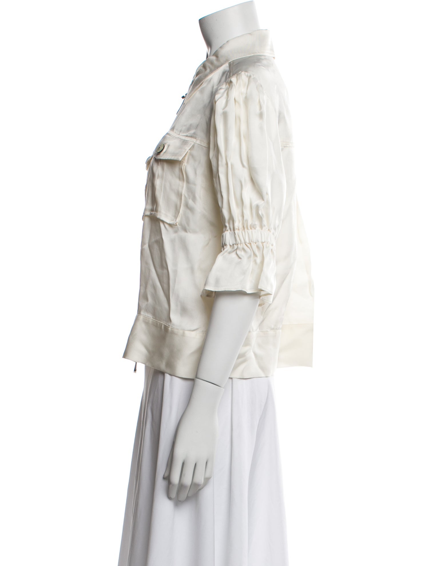 Cinq à Sept Three-Quarter Sleeve Button-Up Top