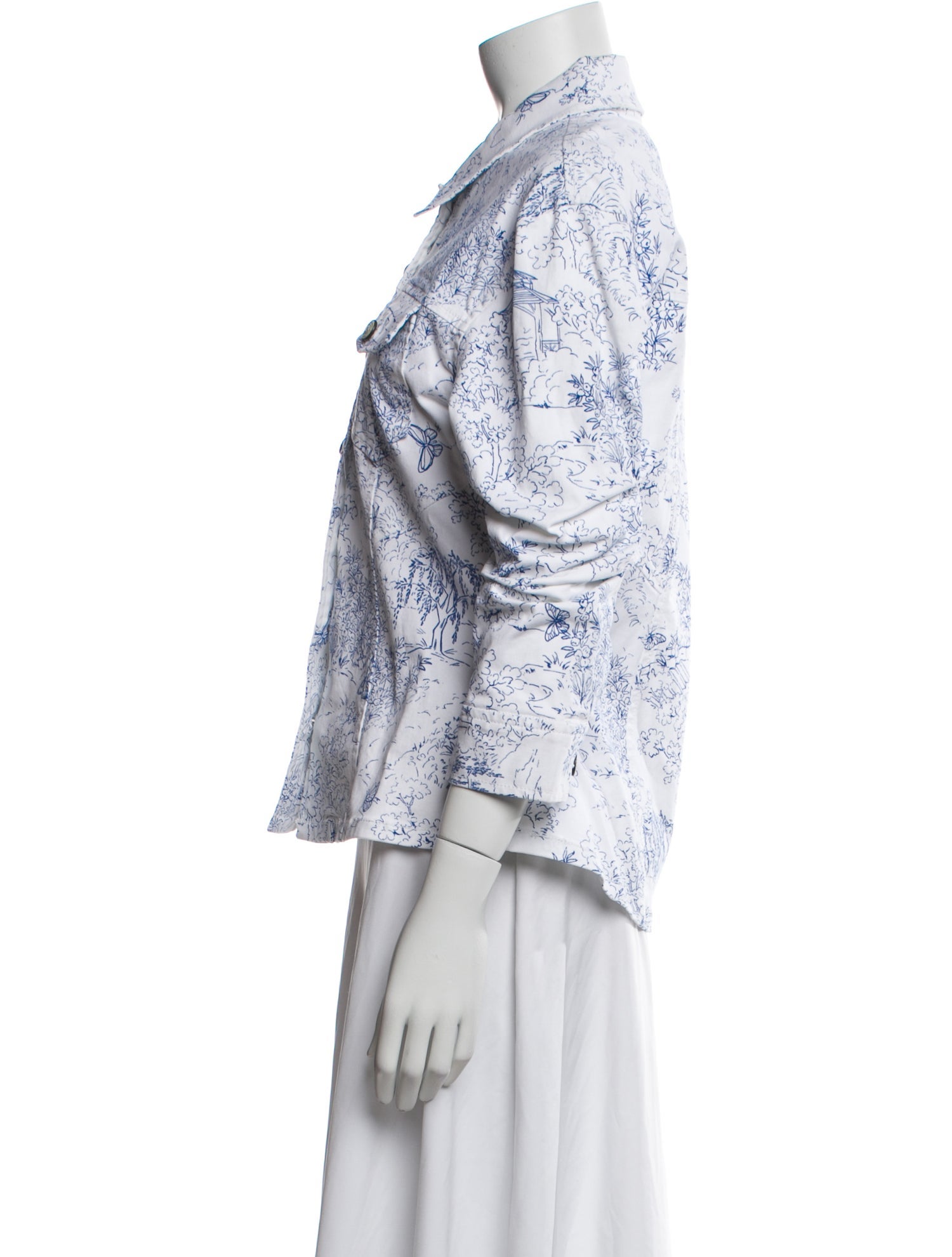 Cinq à Sept Floral Print Denim Jacket