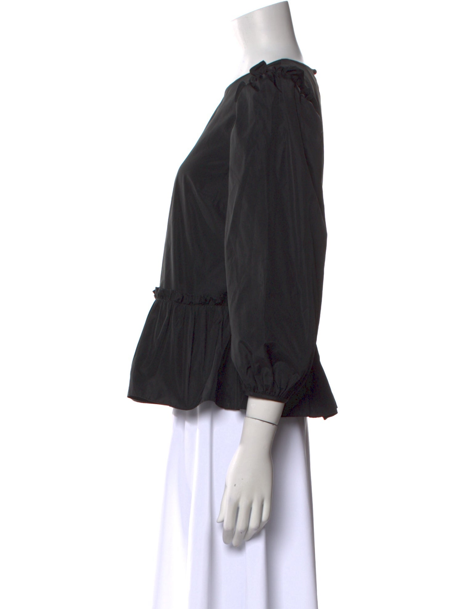 Cinq à Sept Crew Neck Three-Quarter Sleeve Blouse