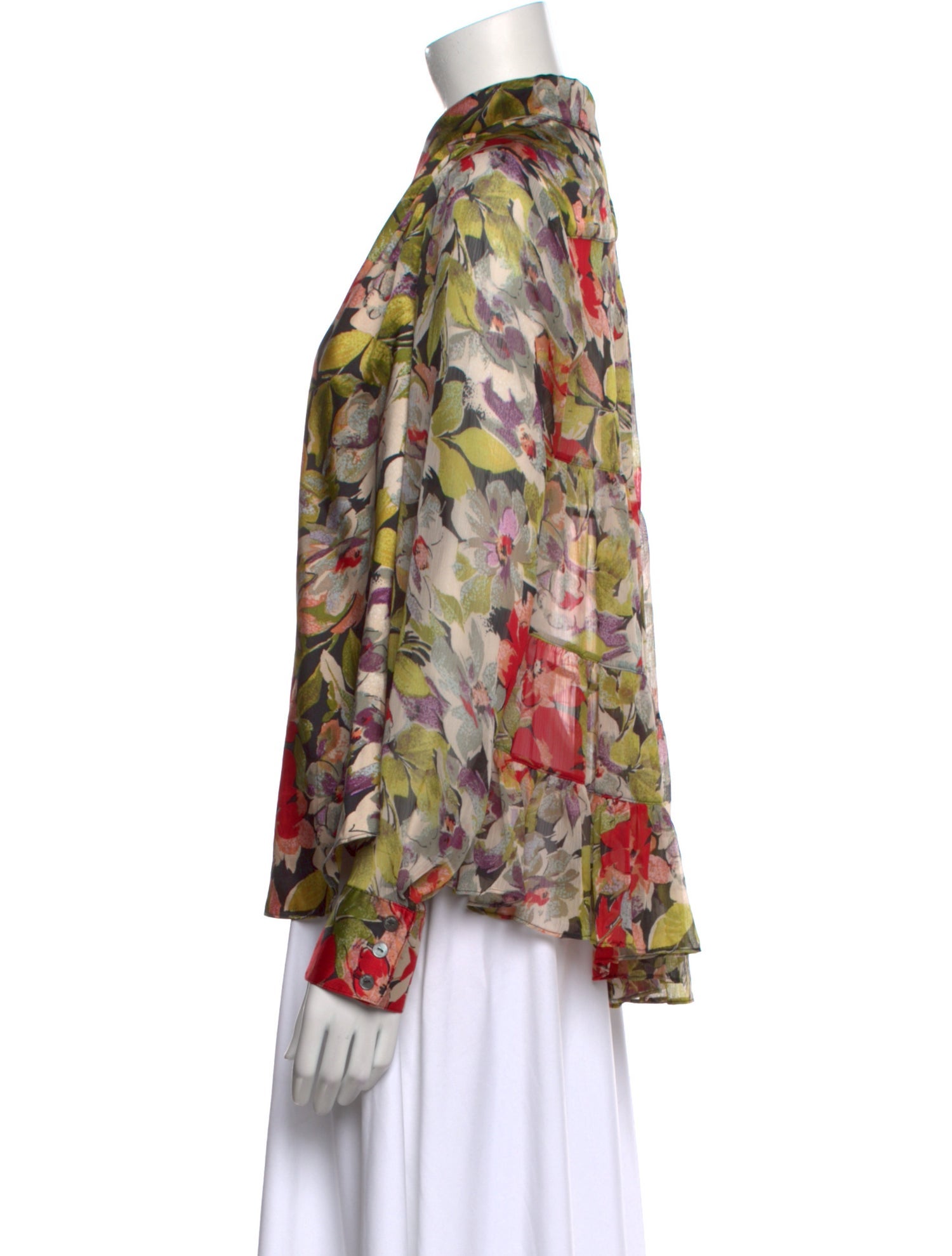 Cinq à Sept Floral Print Mock Neck Blouse w/ Tags