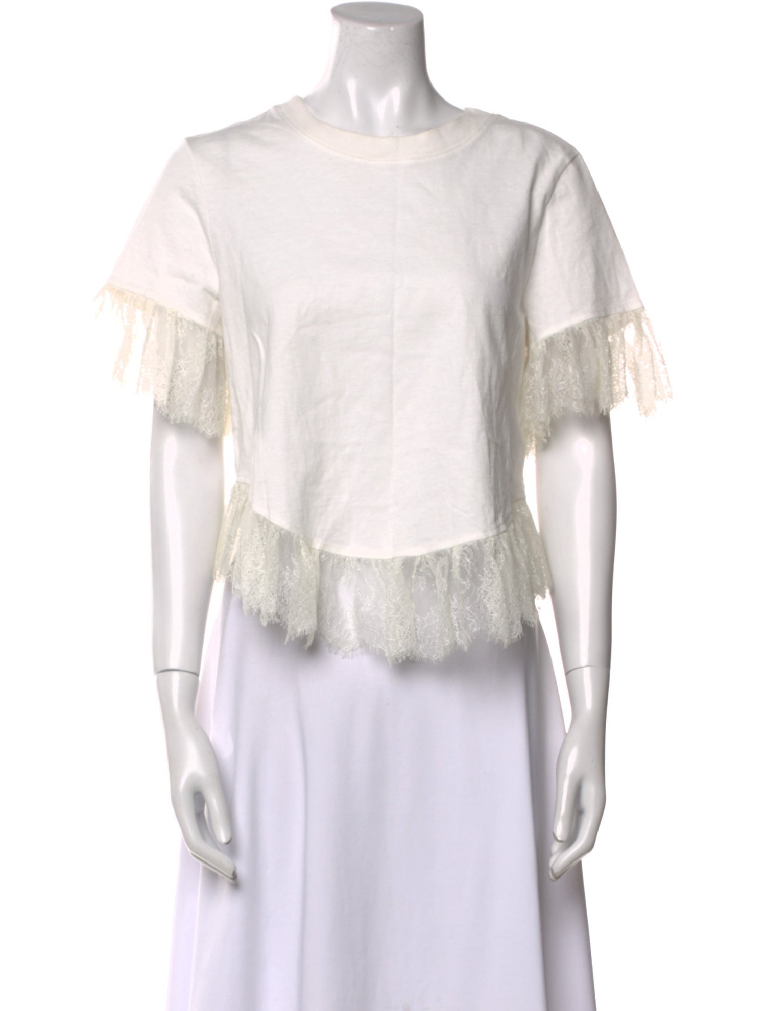 Cinq à Sept Bateau Neckline Short Sleeve Crop Top