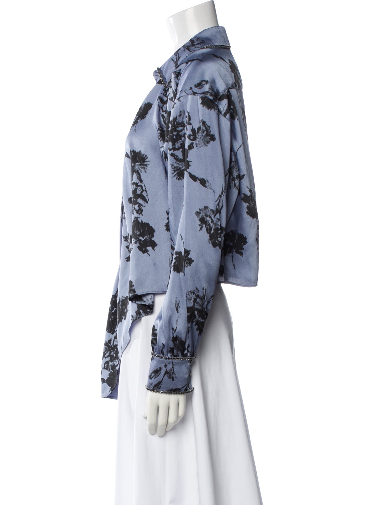 Cinq à Sept Floral Print V-Neck Blouse