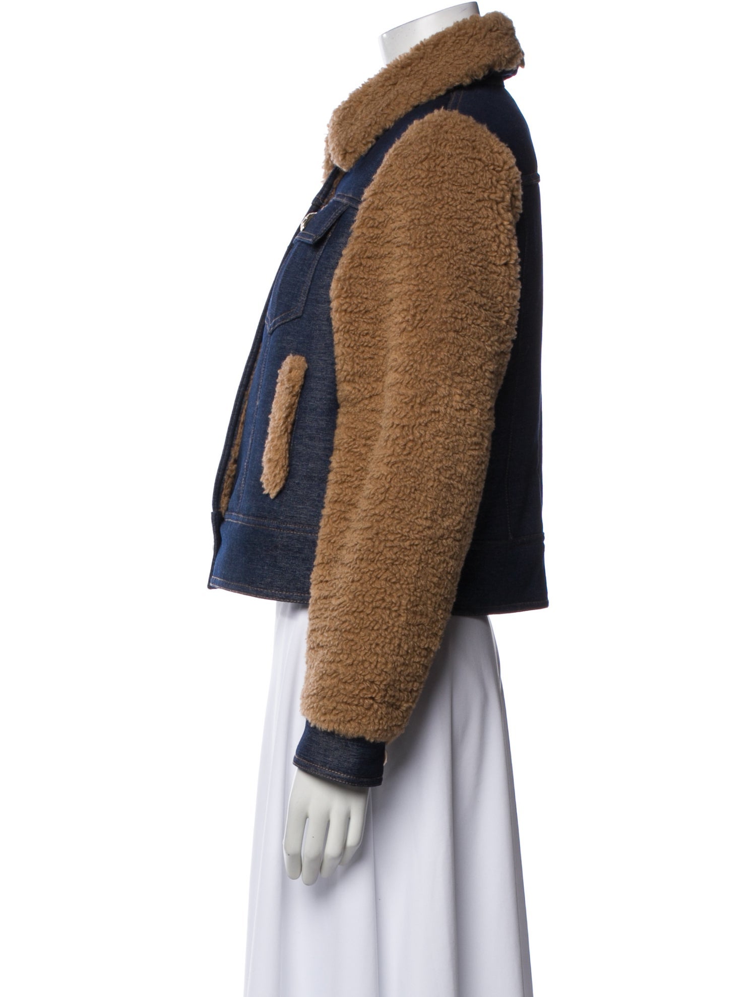 Cinq à Sept Colorblock Pattern Denim Jacket