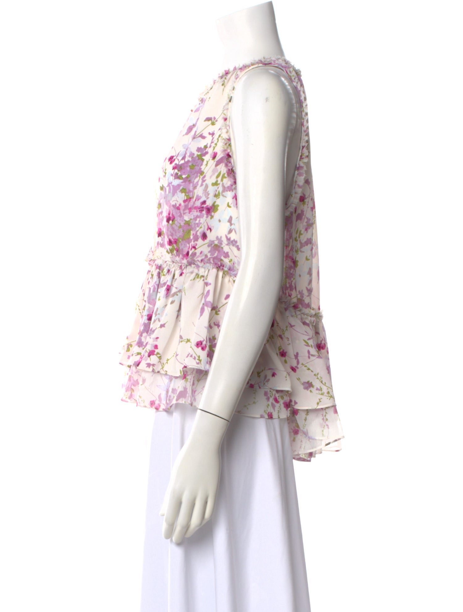 Cinq à Sept Floral Print Tie Neck Blouse w/ Tags