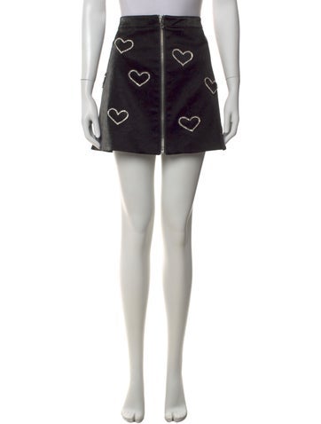 Pre-owned Cinq À Sept Printed Mini Skirt W/ Tags In Black