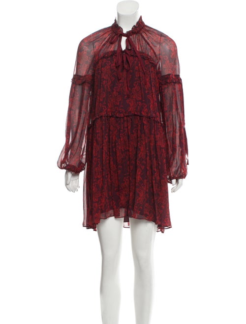 Cinq à Sept Silk Mini Dress Red
