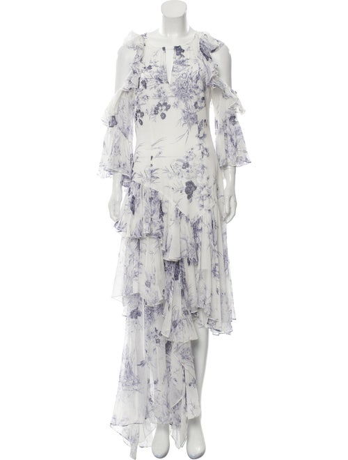 Cinq à Sept Silk Long Dress Blue