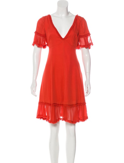 Cinq à Sept Silk Mini Dress Orange